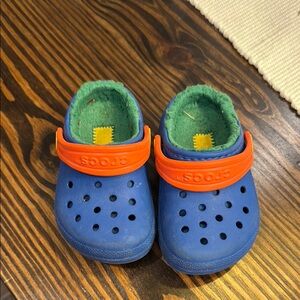 CROCS Blue and Orange Water Shoes with Ventilation